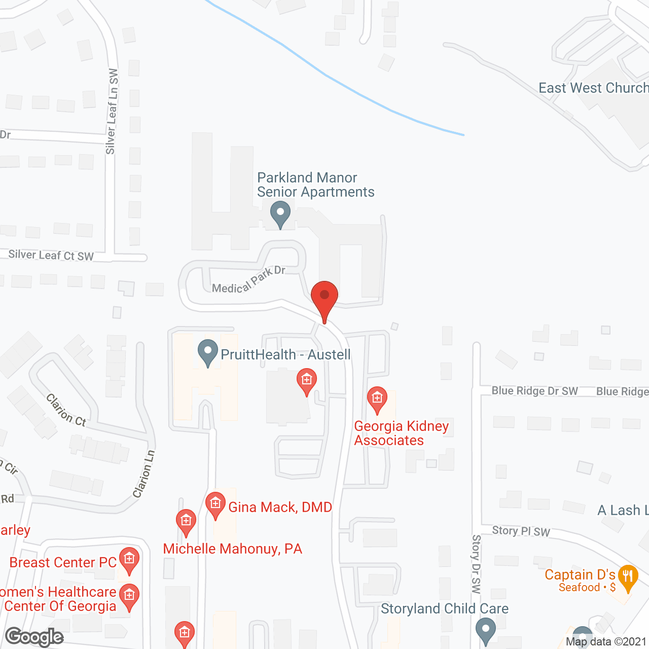 Parkland Manor in google map