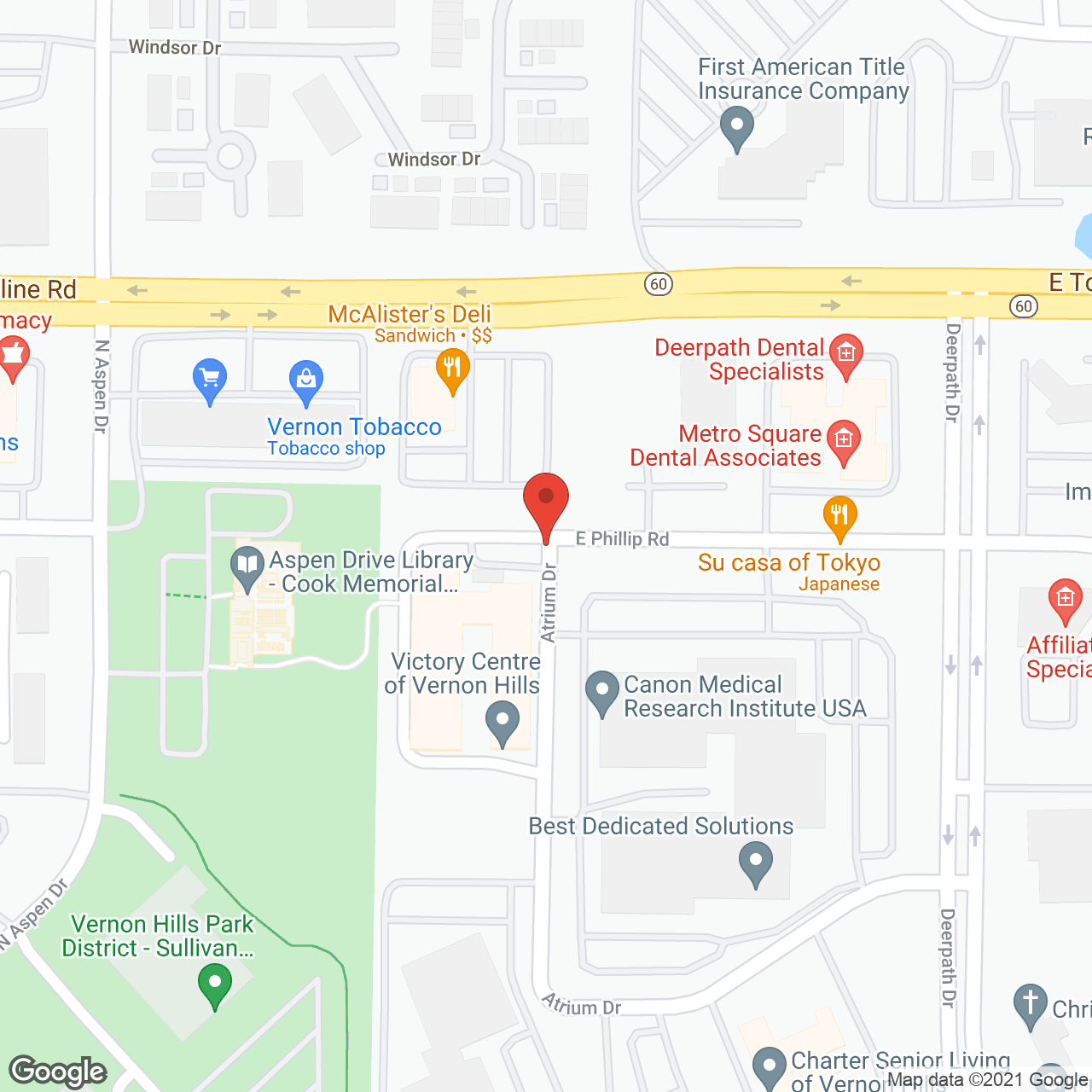 Charter Senior Living Vernon Hills in google map