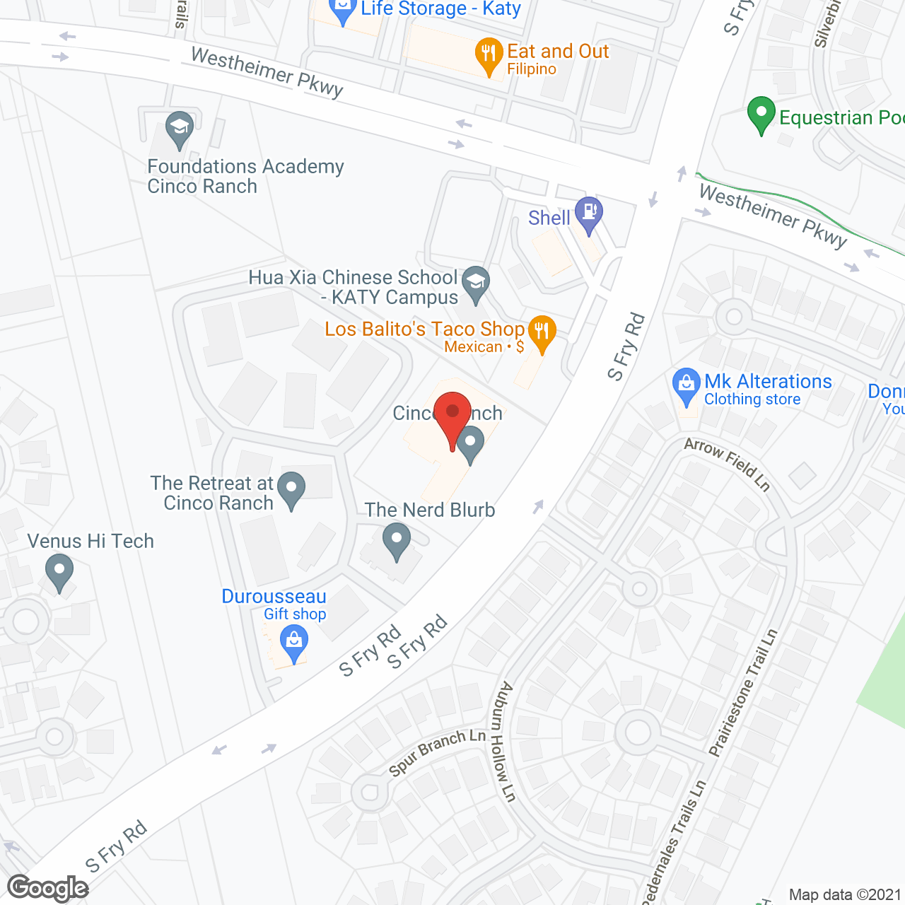Cinco Ranch Alzheimer's Special Care Center in google map