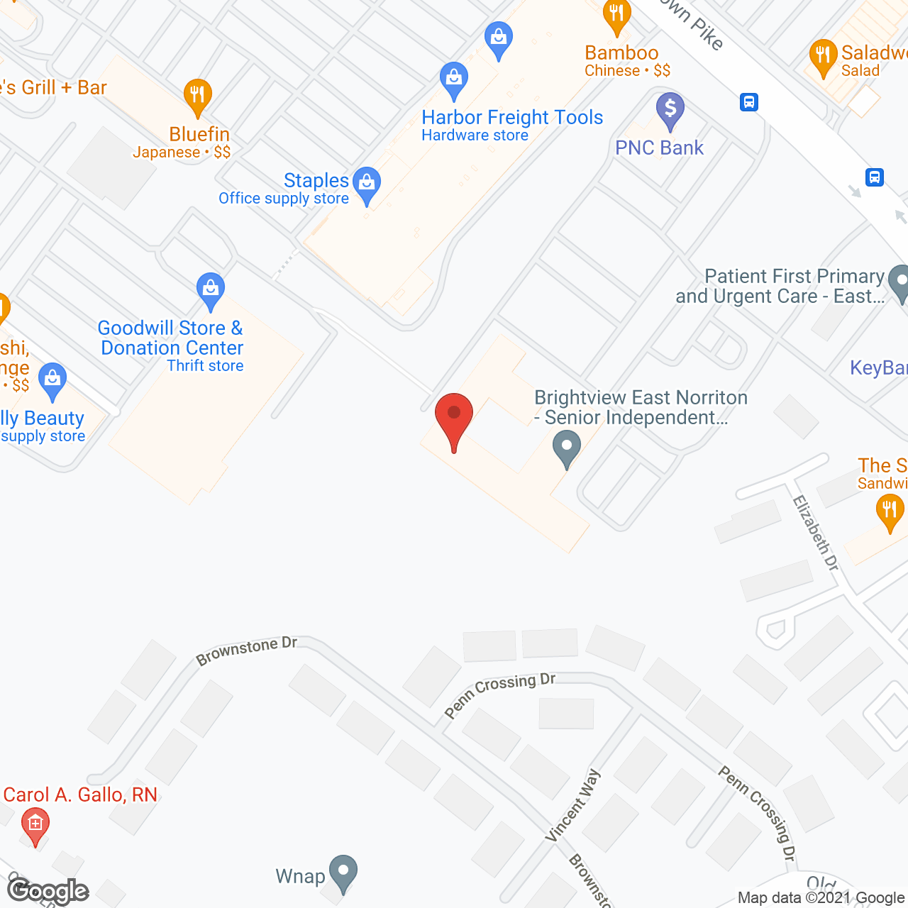 Brightview East Norriton in google map