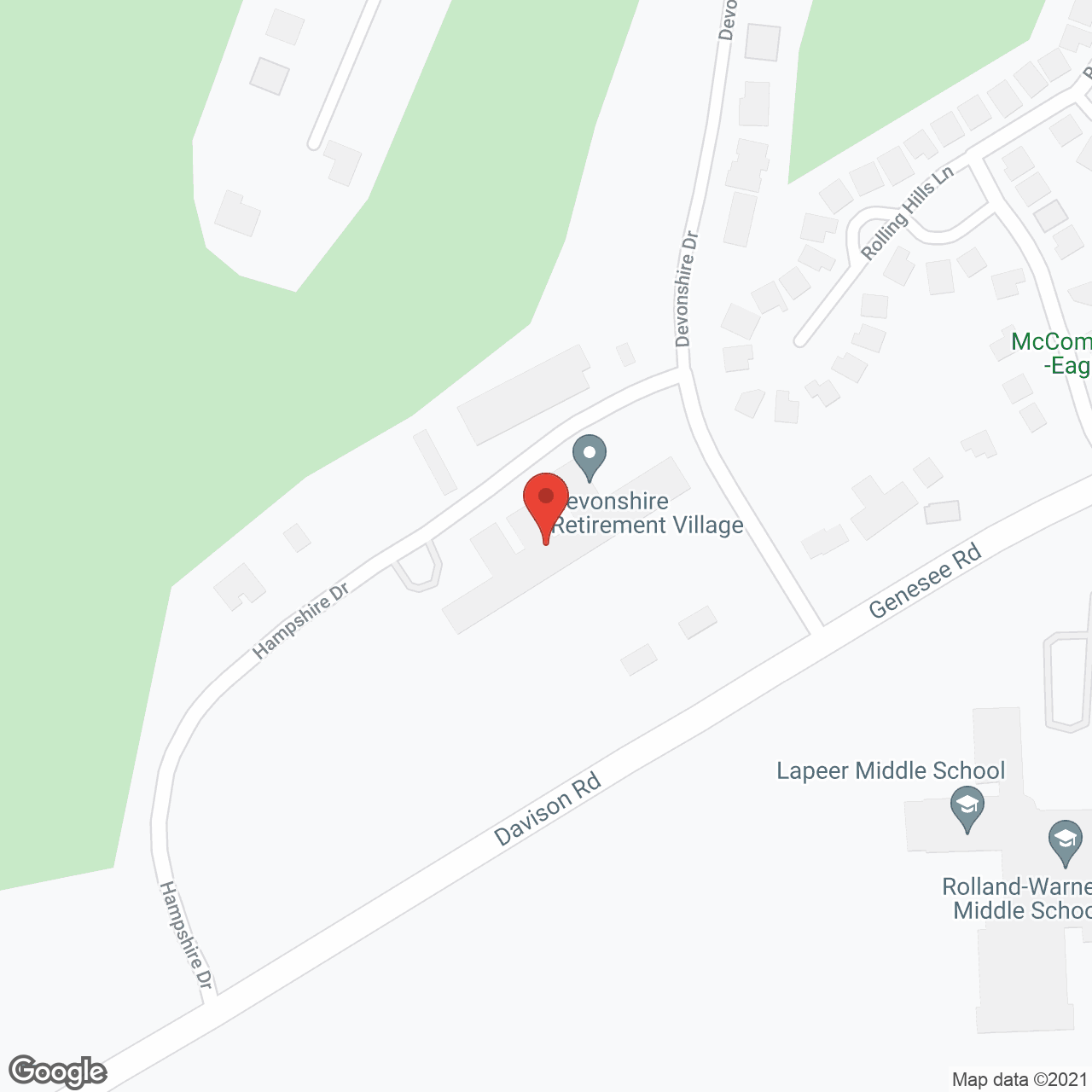Devonshire Retirement Village in google map
