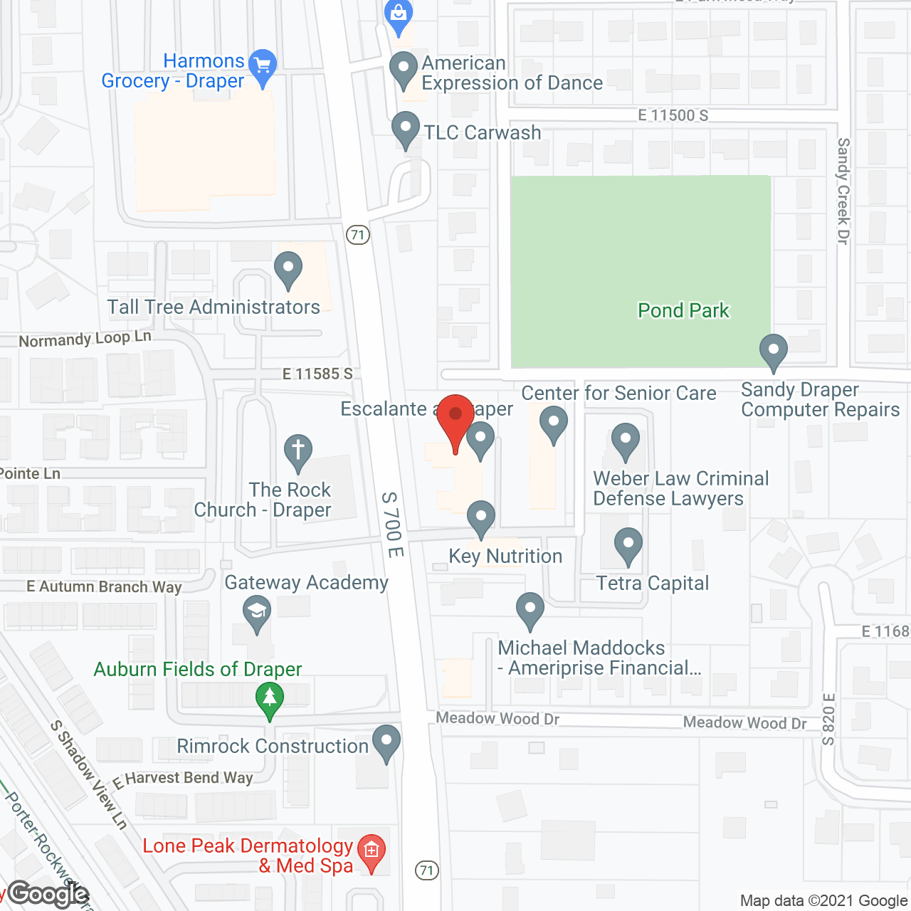 Escalante at Draper in google map