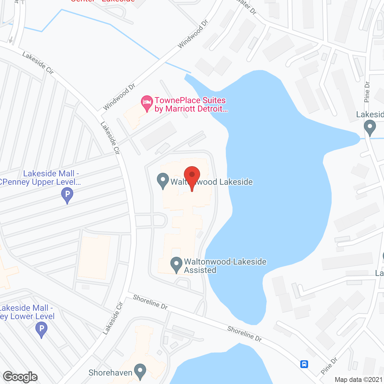 Waltonwood Lakeside in google map