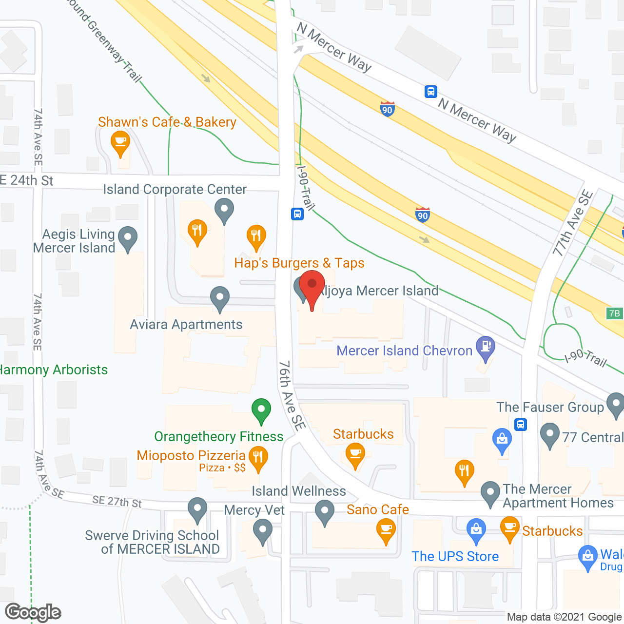 Aljoya Mercer Island,  a CCRC in google map