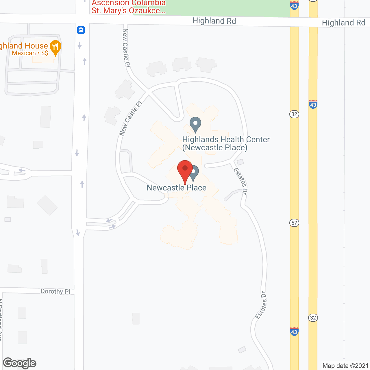 Newcastle Place,  a CCRC in google map