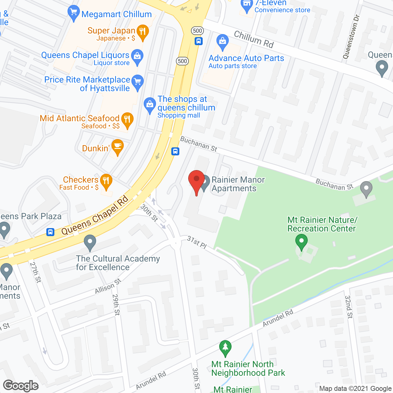 Rainier Manor in google map