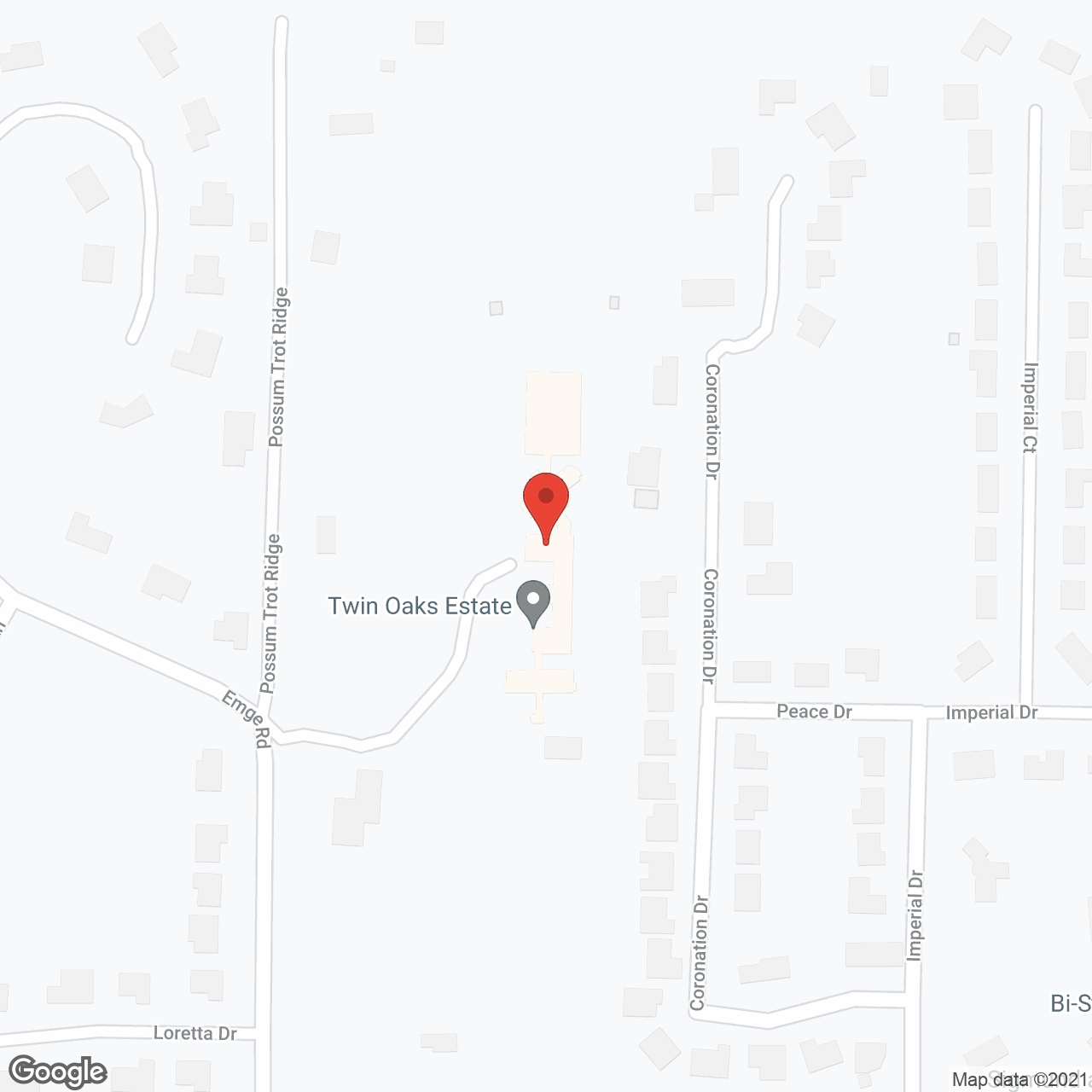 Twin Oaks Estate in google map