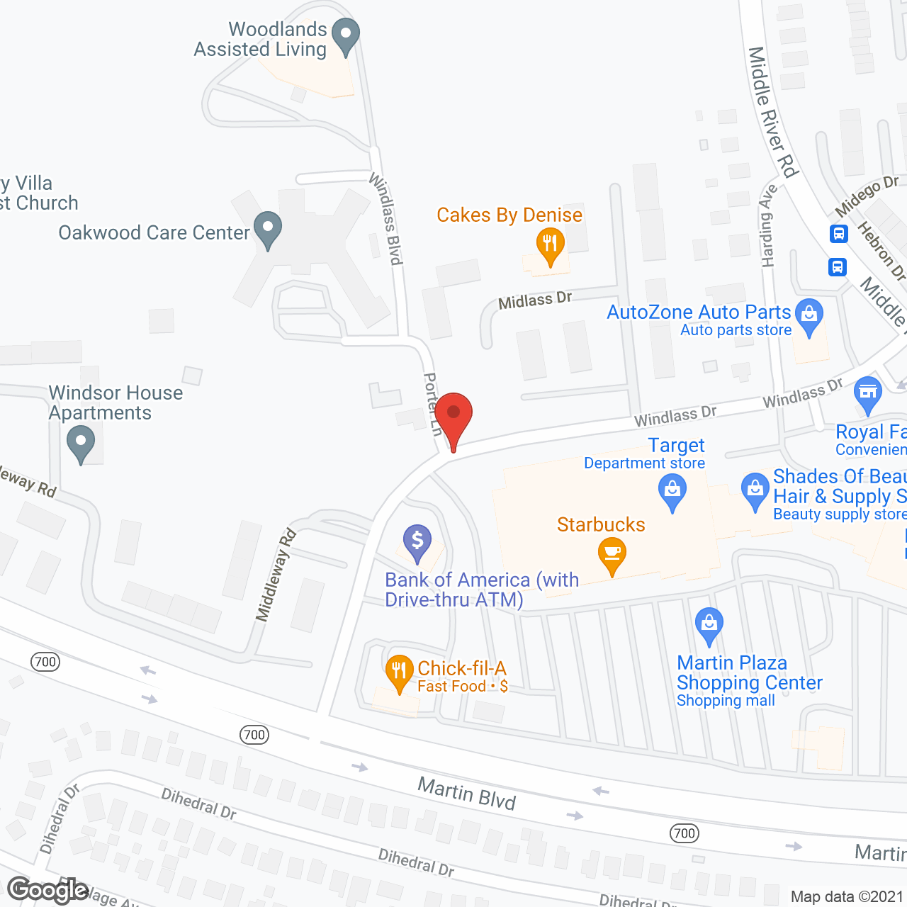 Woodlands Assisted Living in google map