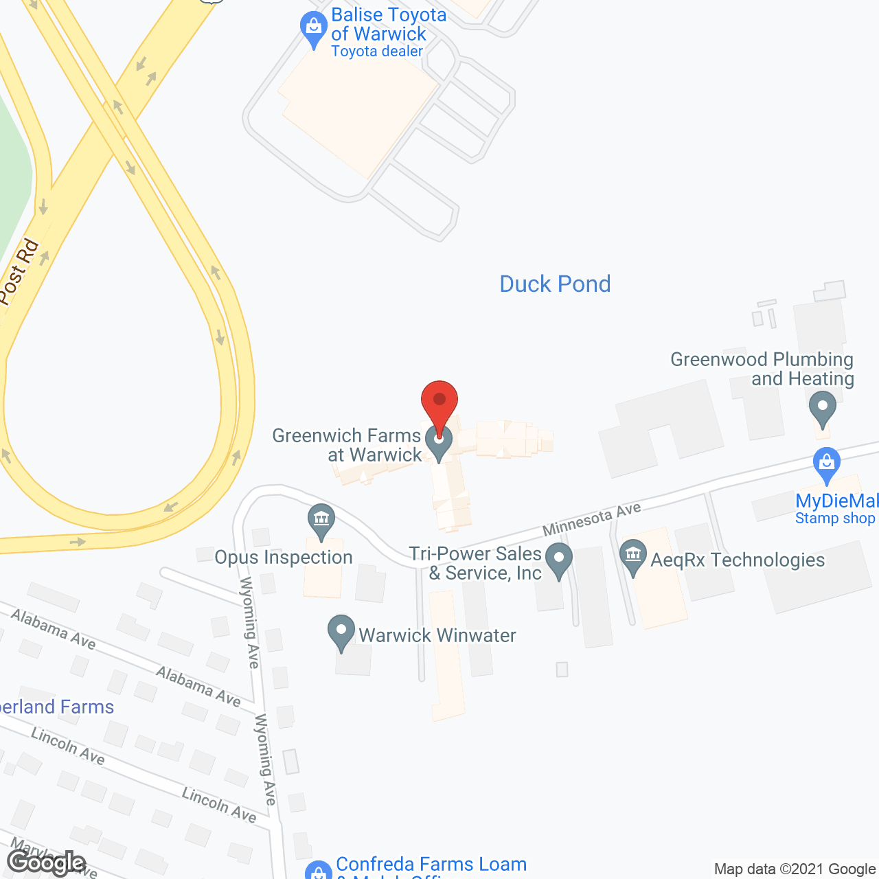 Greenwich Farms at Warwick in google map