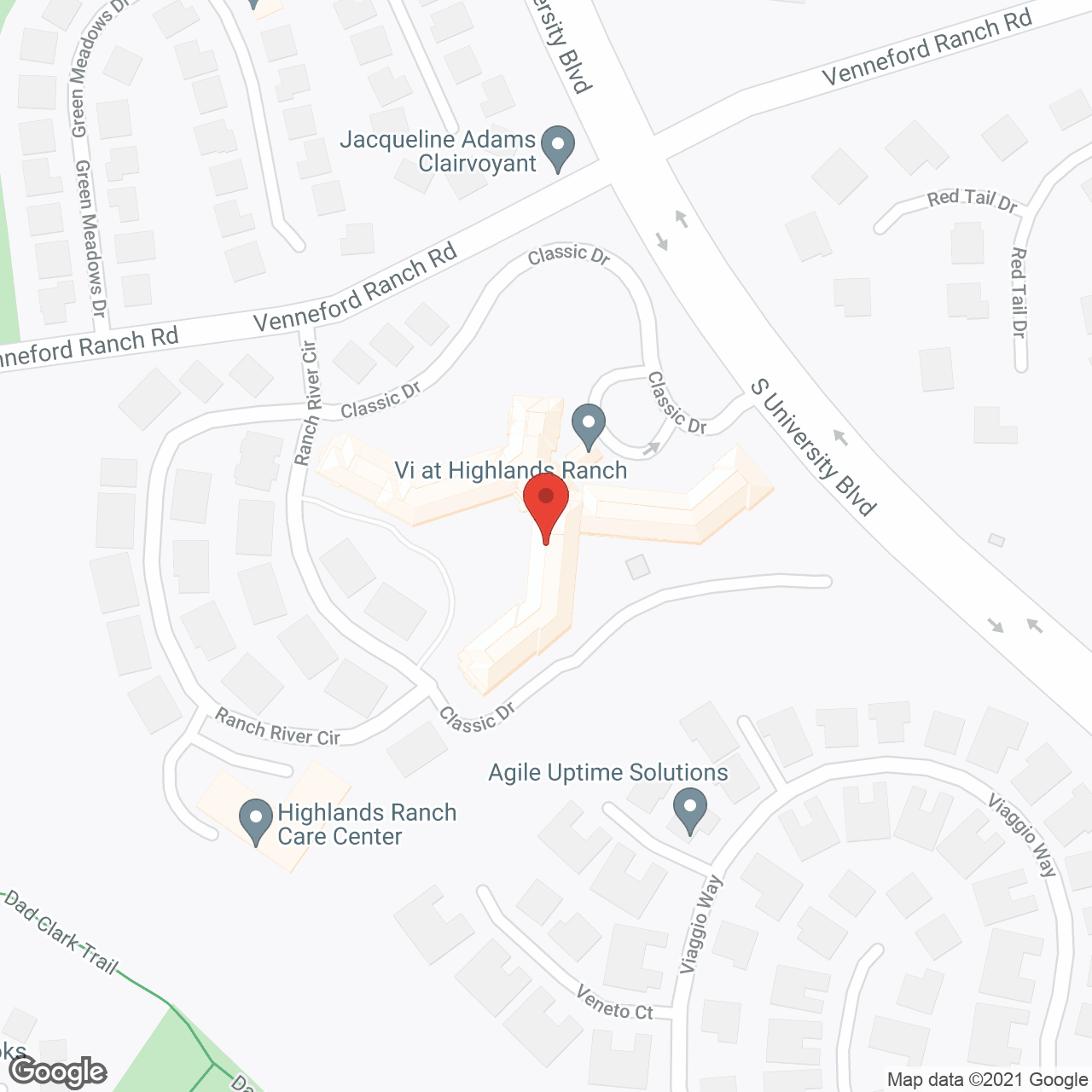 Vi at Highlands Ranch,  a CCRC in google map