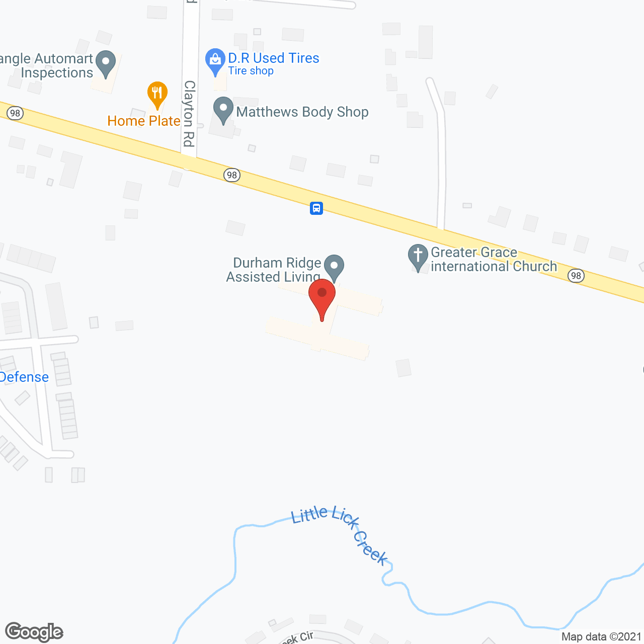 Durham Ridge Assisted Living in google map