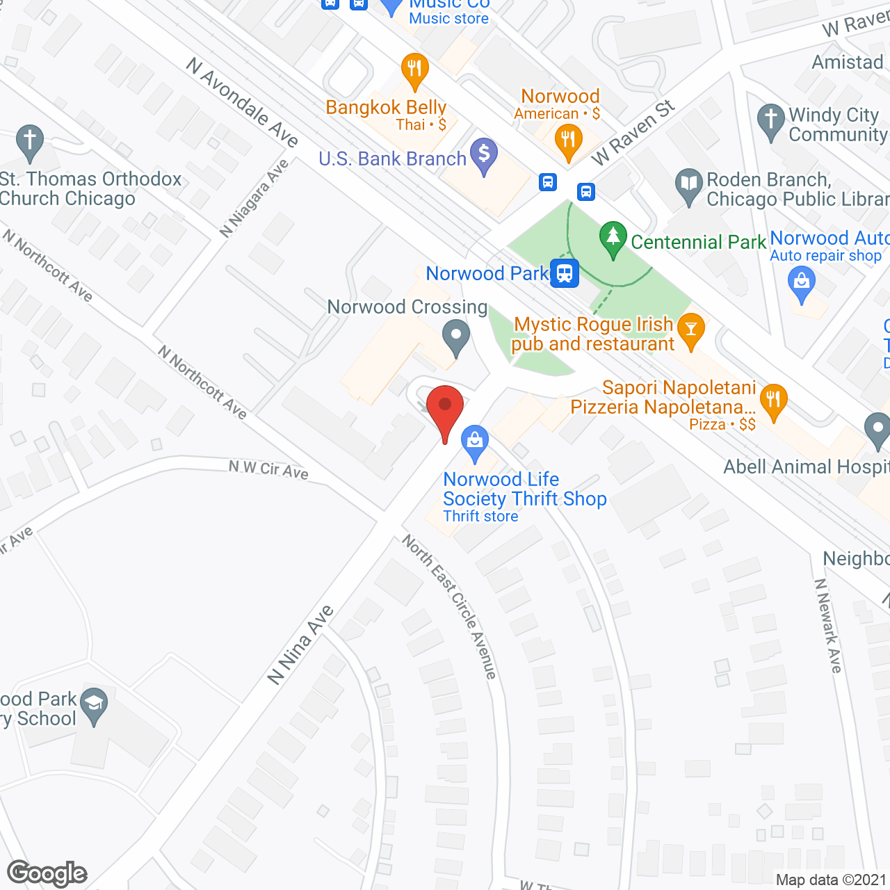 Norwood Crossing in google map