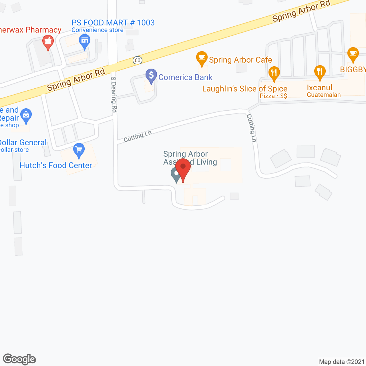 Spring Arbor Assisted Living Center in google map
