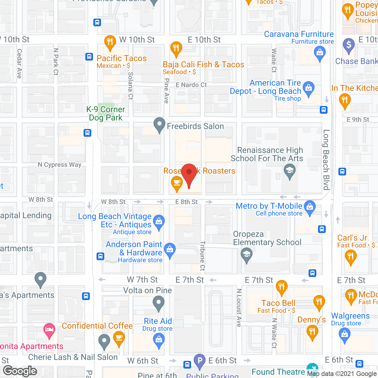 Regency Palms Long Beach in google map
