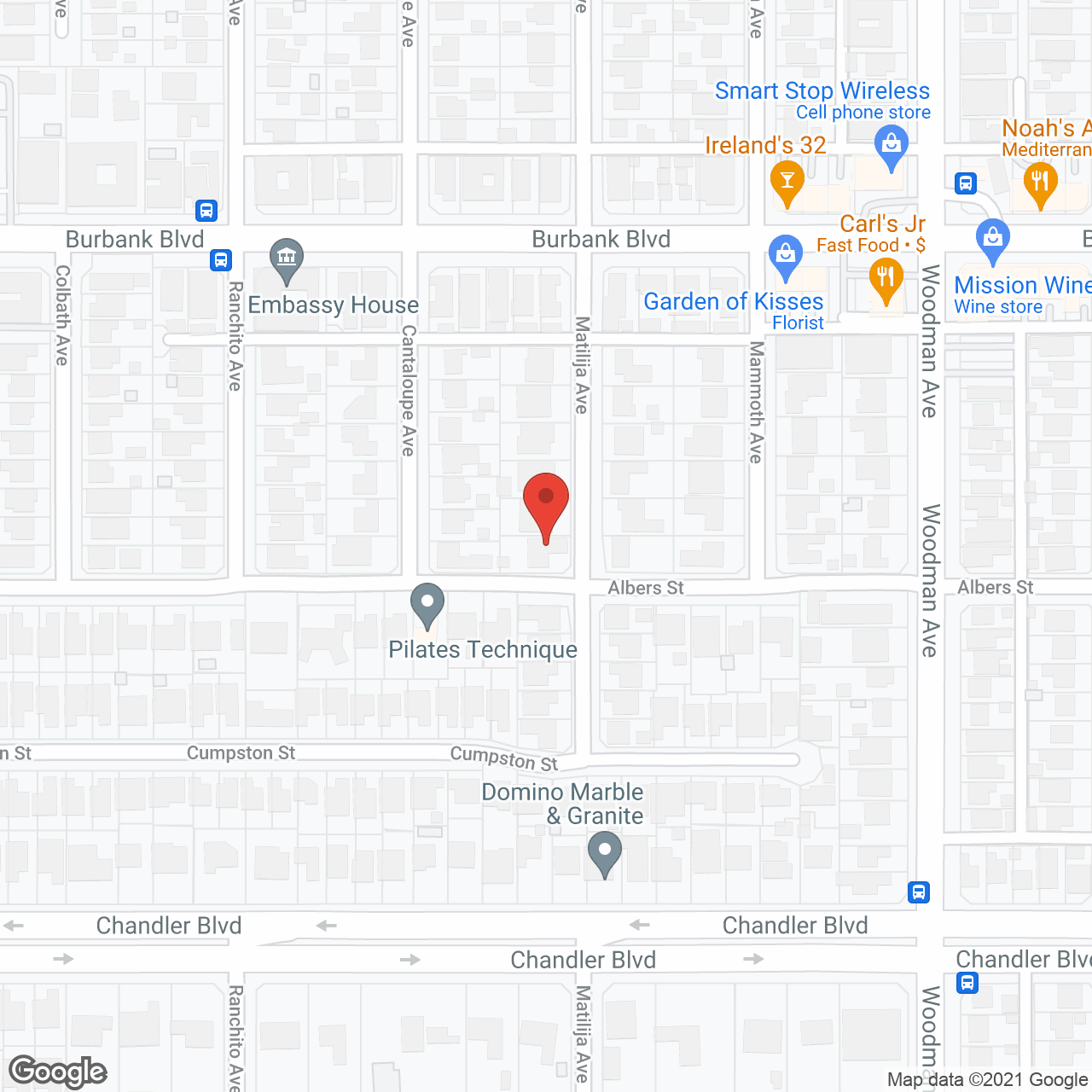 Sherman Oaks Gardens in google map