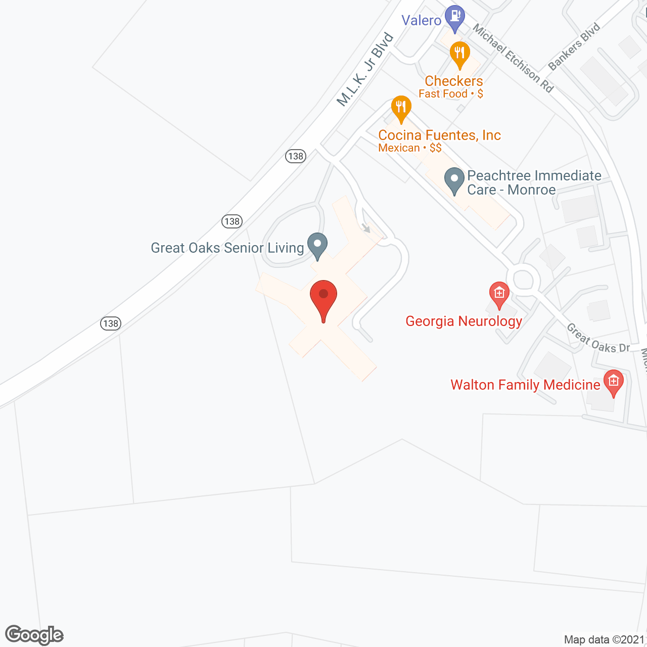 Great Oaks in google map