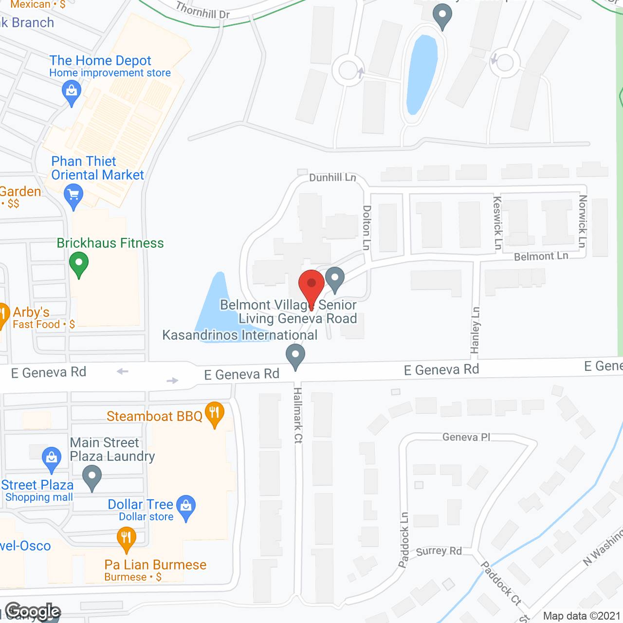 Belmont Village Geneva Road in google map