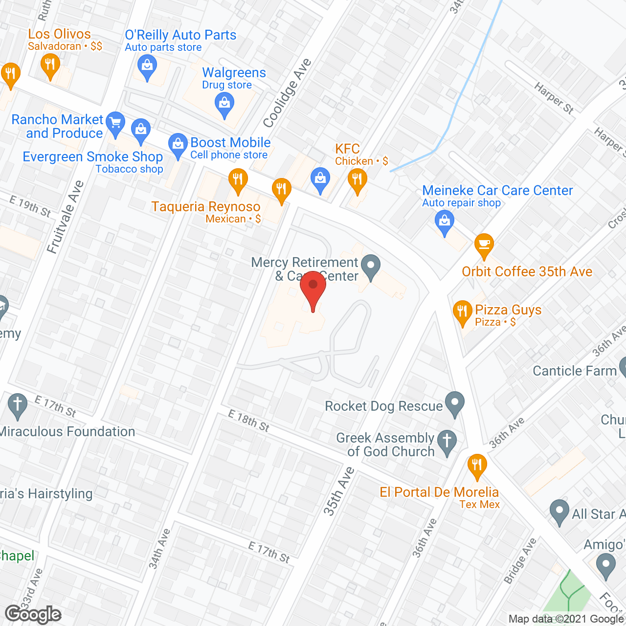 Mercy Retirement and Care Center in google map
