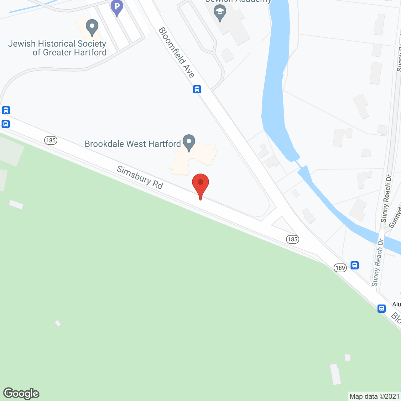 Brookdale West Hartford in google map