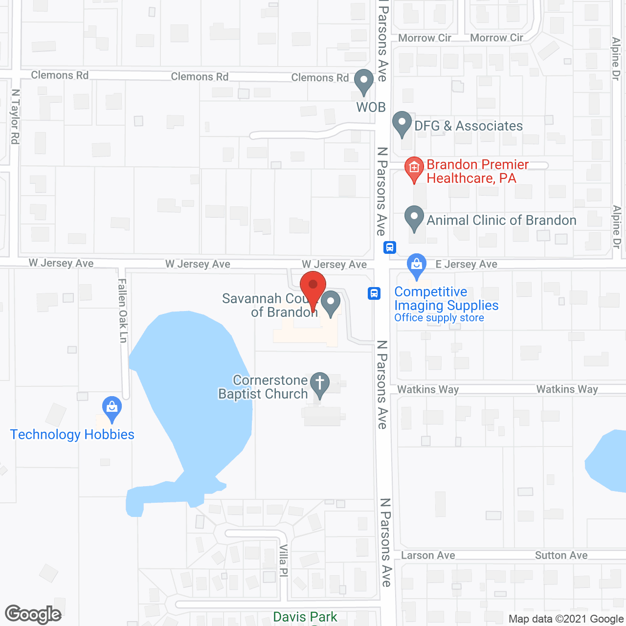 Savannah Court of Brandon in google map