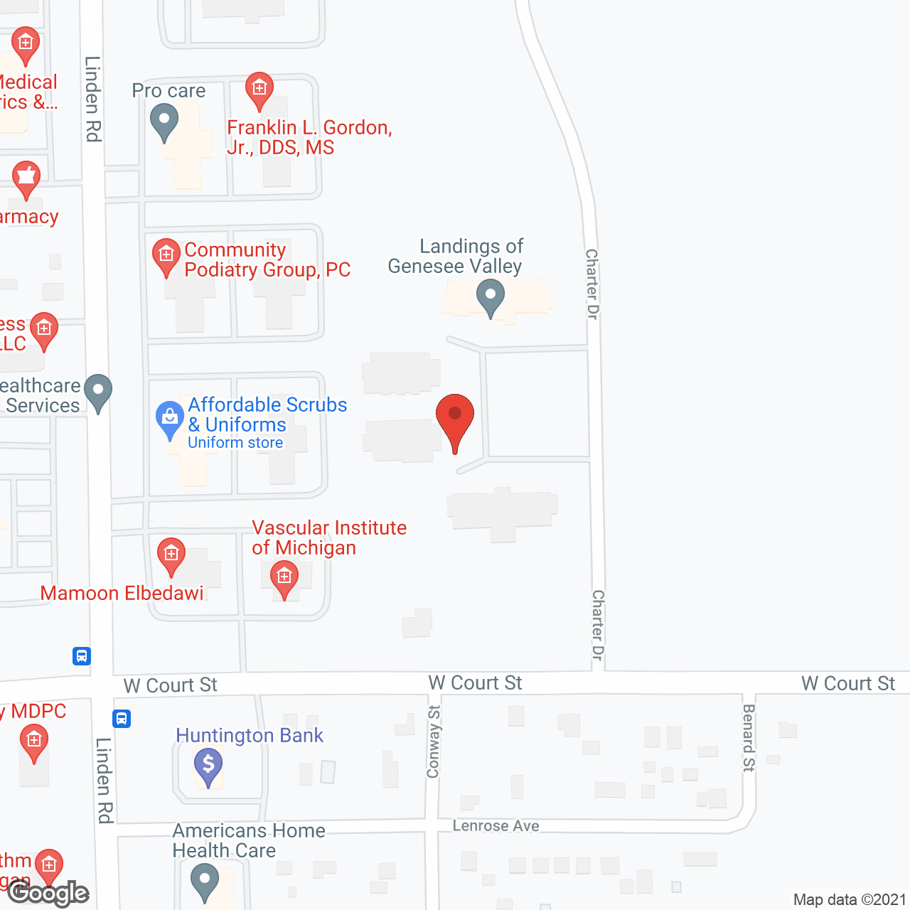 Landings of Genesee Valley in google map