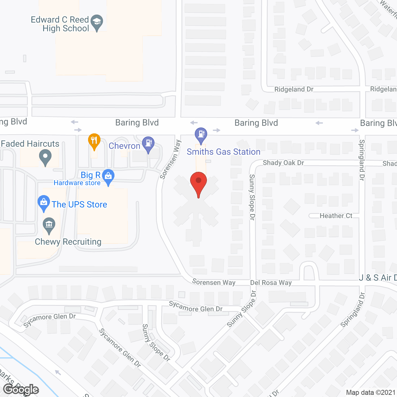 Washoe Care Ctr in google map