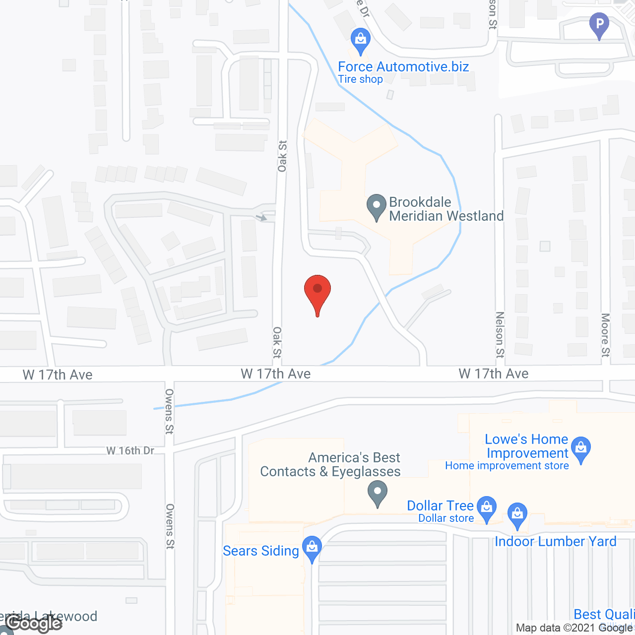 Brookdale Meridian Westland in google map