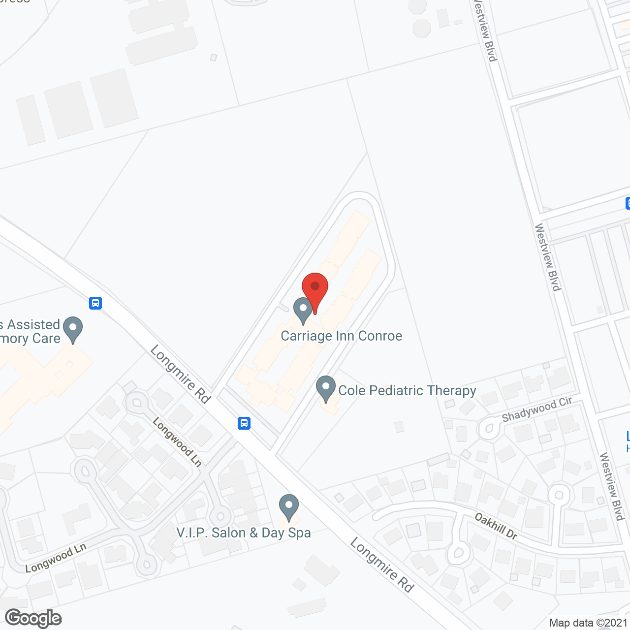 Carriage Inn Conroe in google map