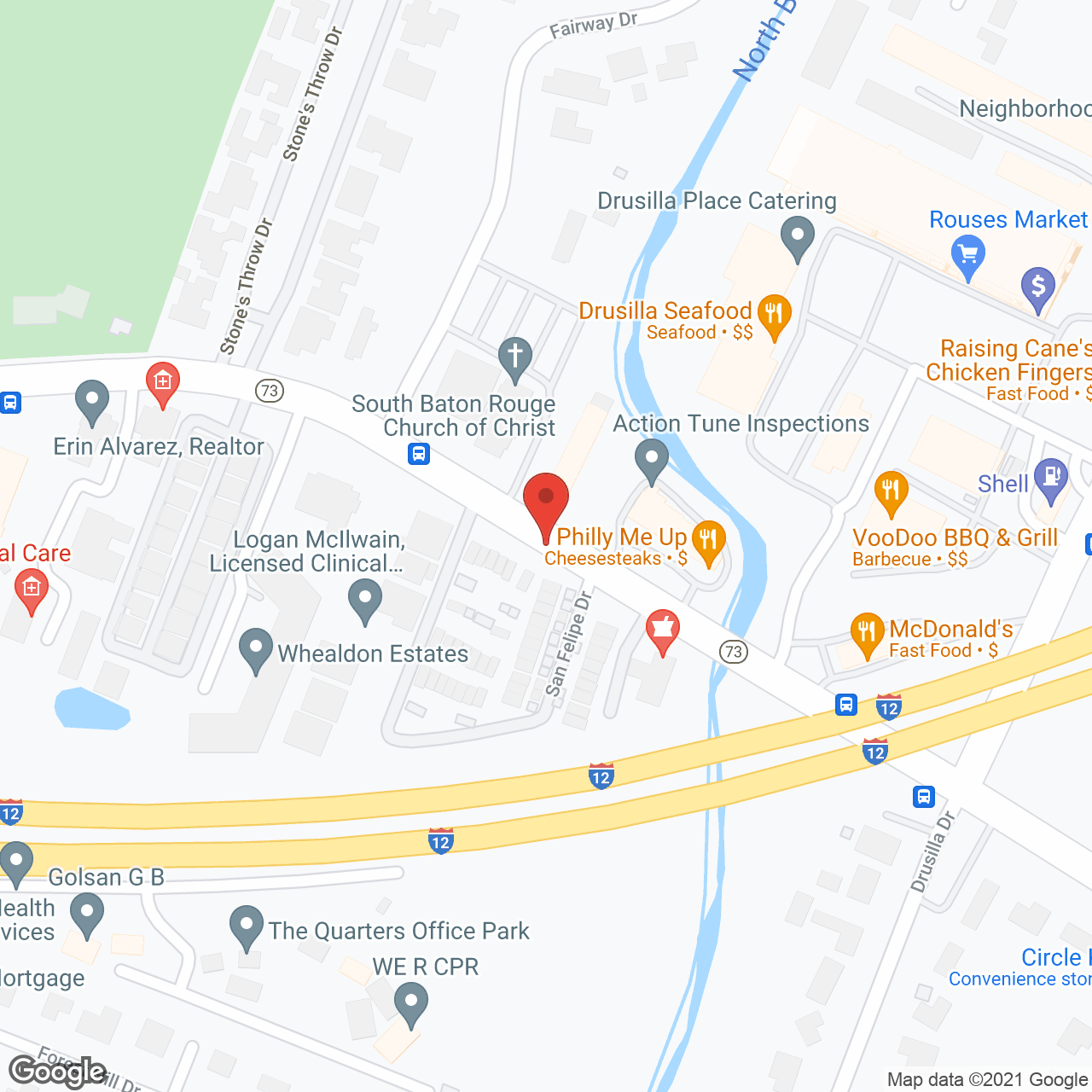 Sunrise of Baton Rouge in google map