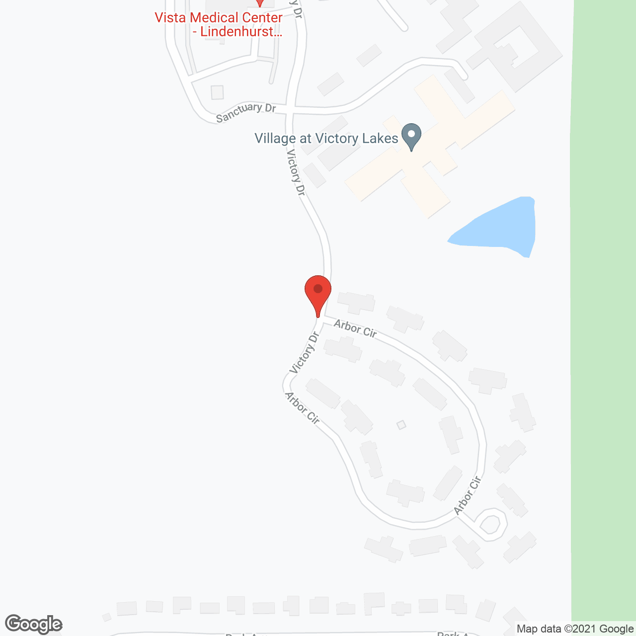 The Village at Victory Lakes in google map