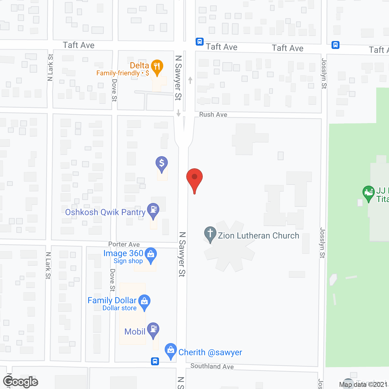 Zion Lutheran Church in google map