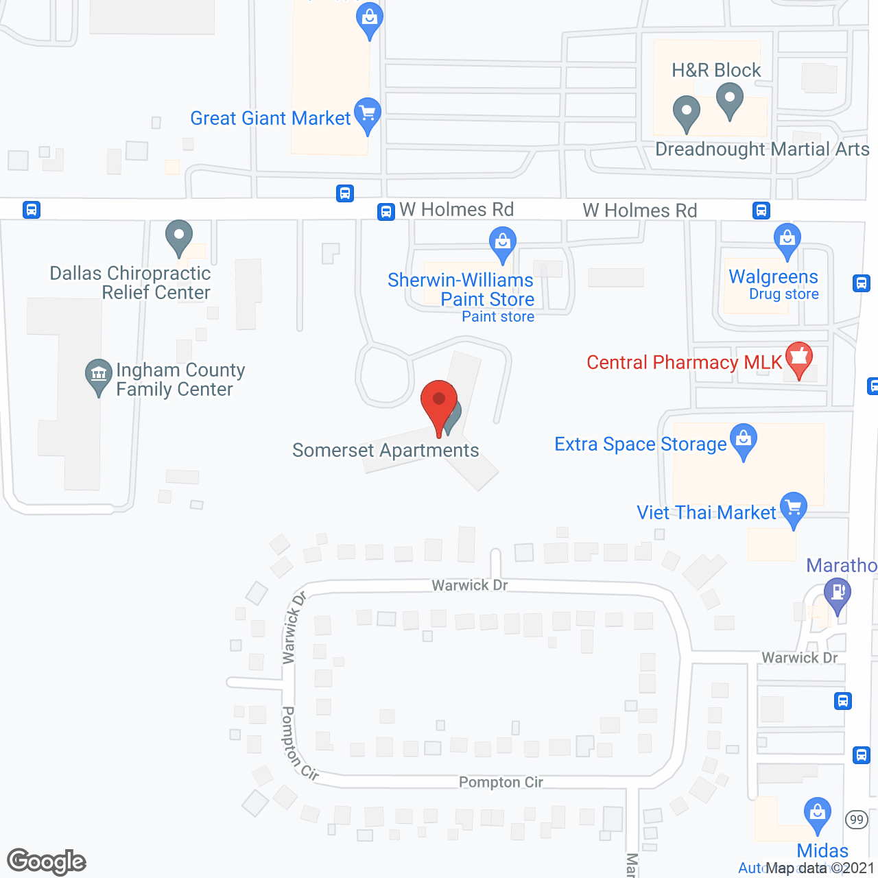 Somerset Apartments in google map