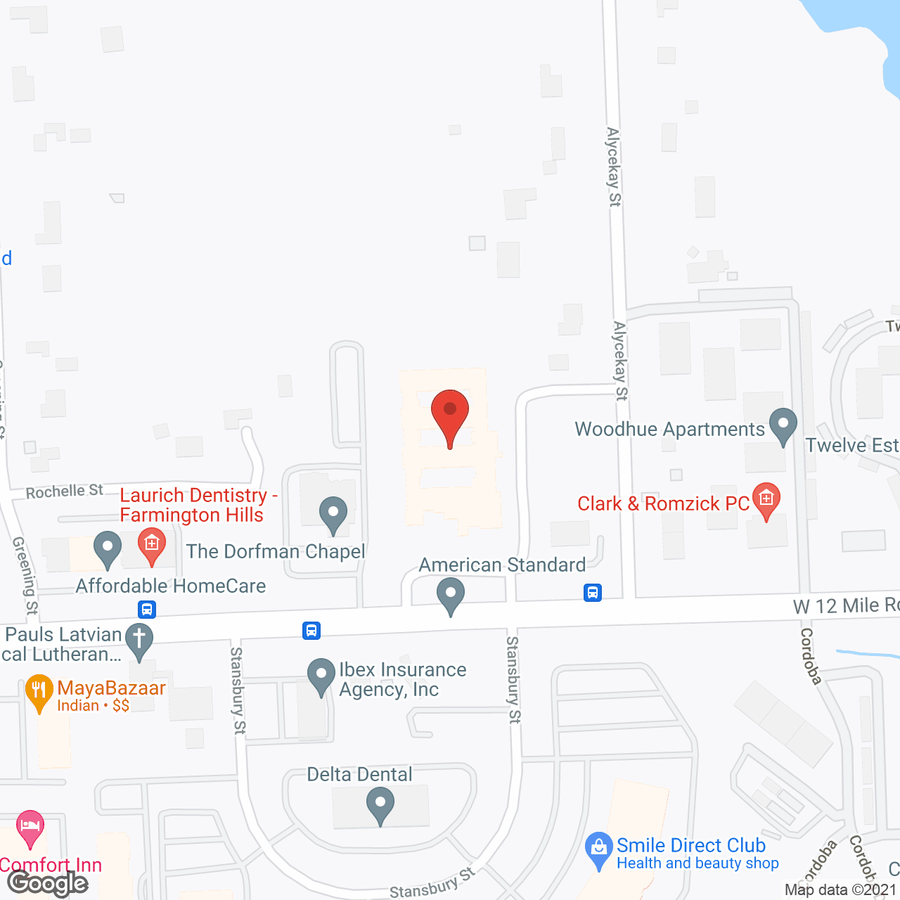 Farmington Hills Inn in google map