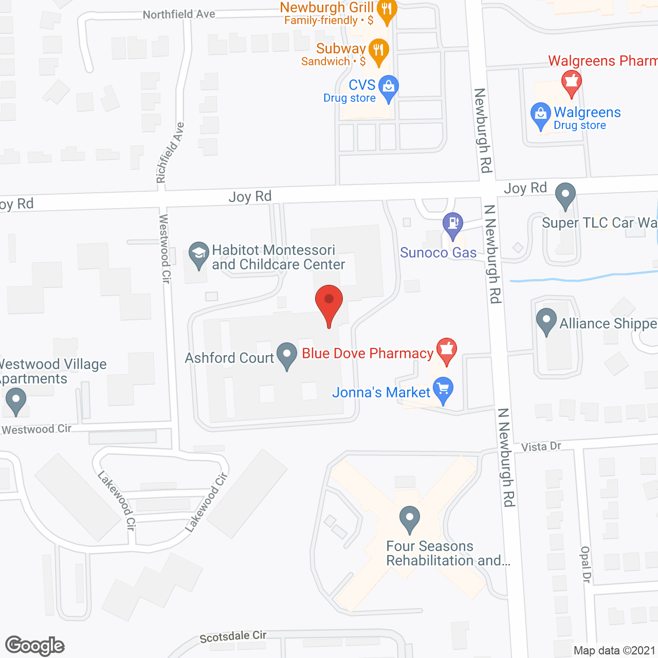 Ashford Court in google map