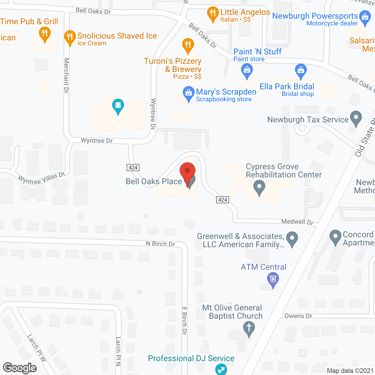 Bell Oaks Place in google map