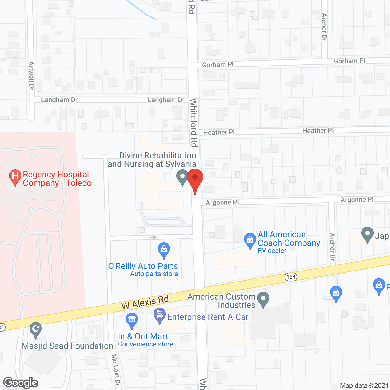 Kingston Care Center of Sylvania in google map