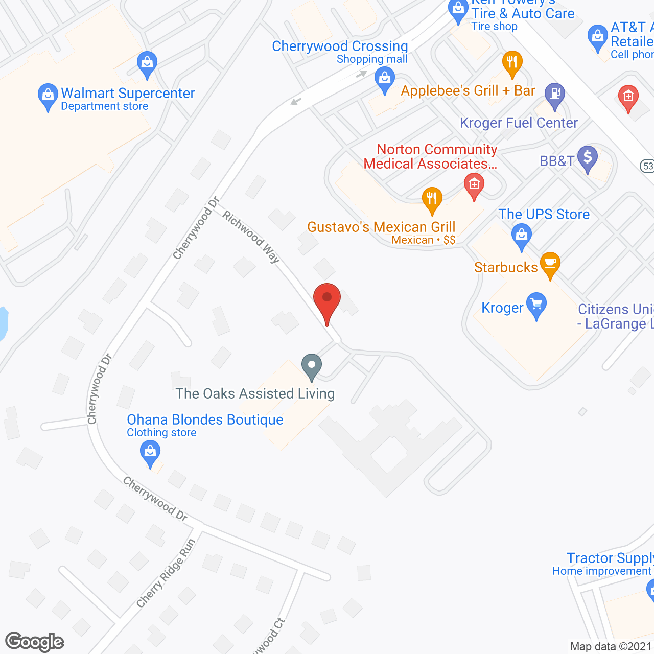 The Oaks Assisted Living in google map