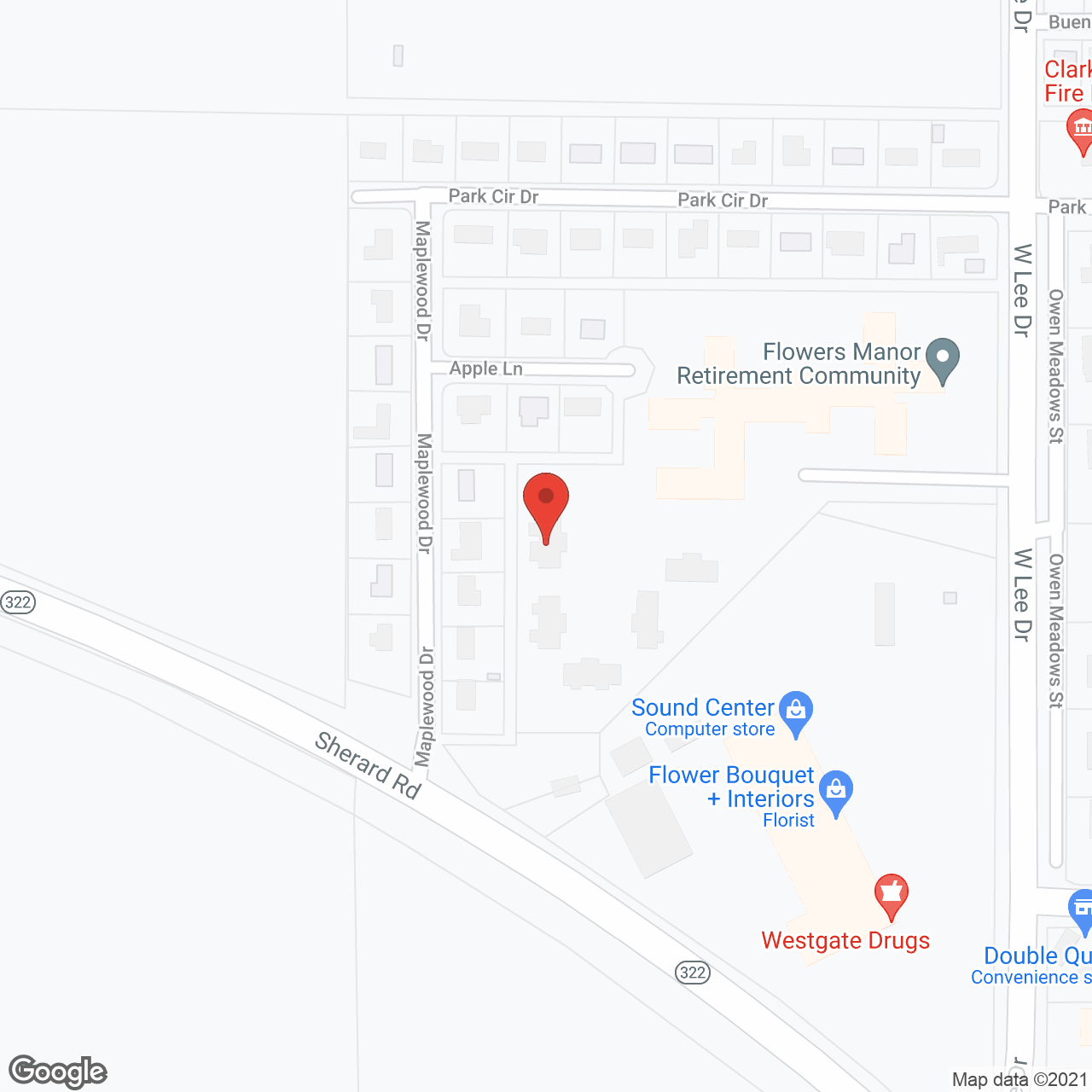 Flowers Manor Retirement Community in google map
