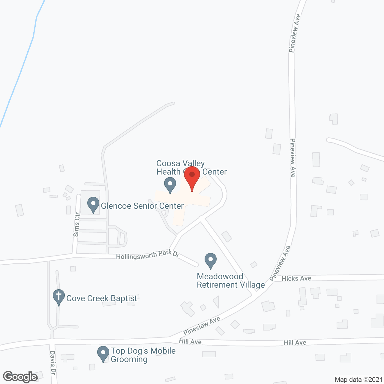Coosa Valley Health Care Ctr in google map