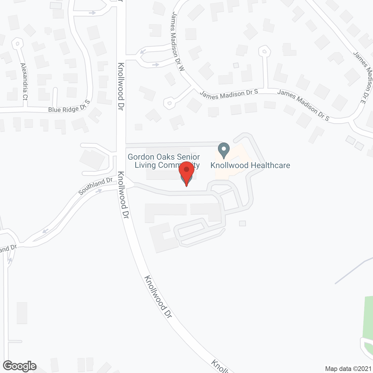 Gordon Oaks Senior Living Community in google map