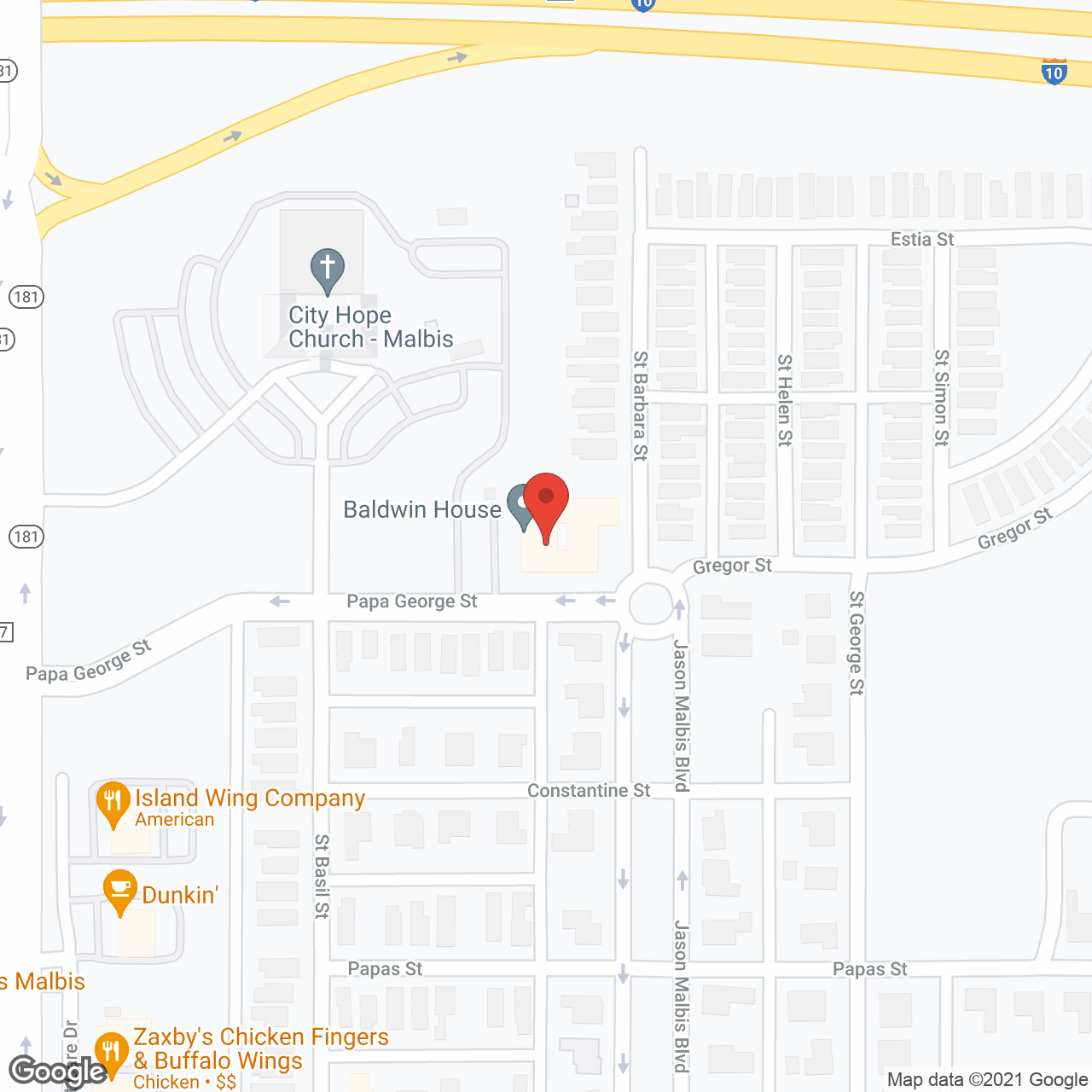Baldwin House in google map