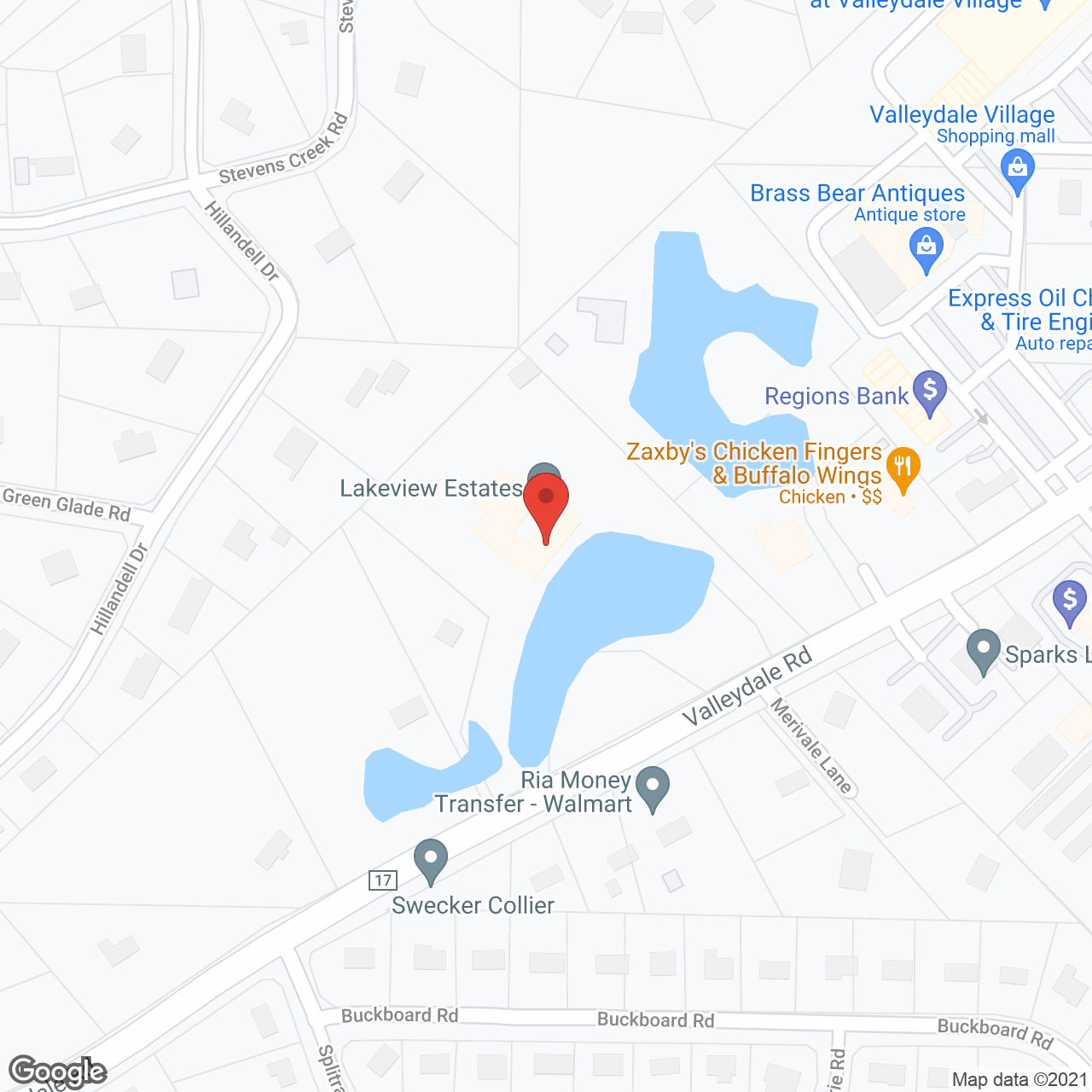 Lakeview Estates in google map