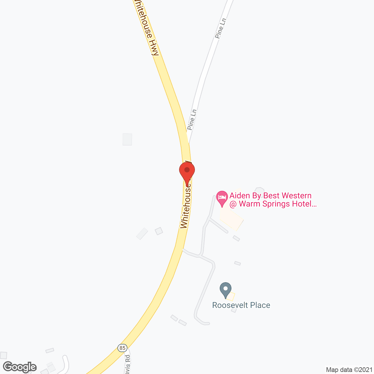 Mountainside of Warm Springs in google map