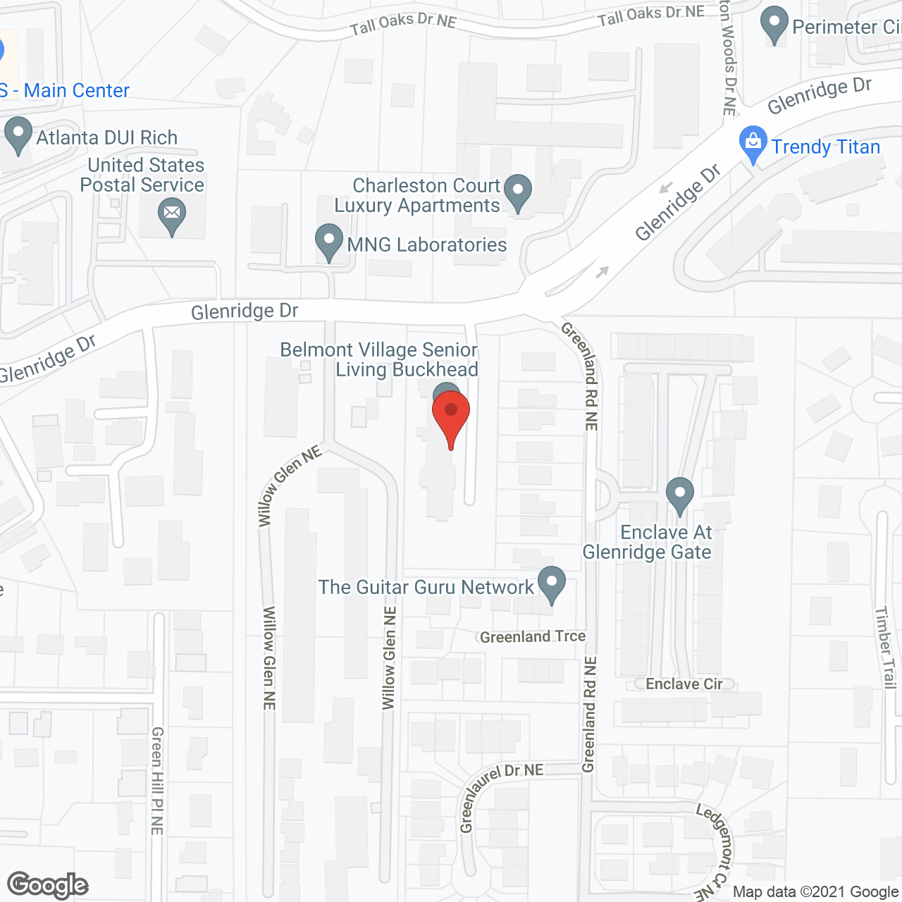Belmont Village Buckhead in google map
