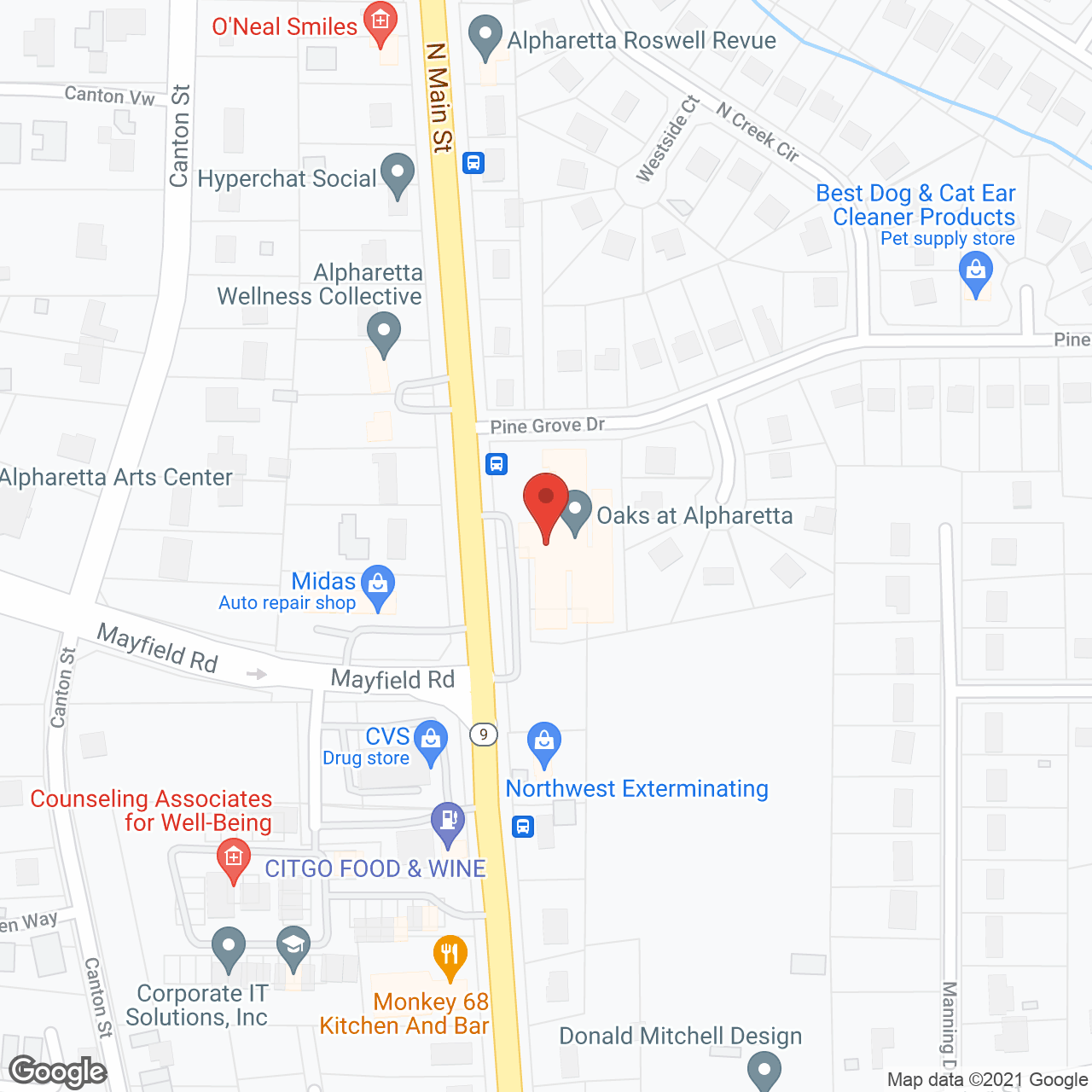 Oaks at Alpharetta in google map