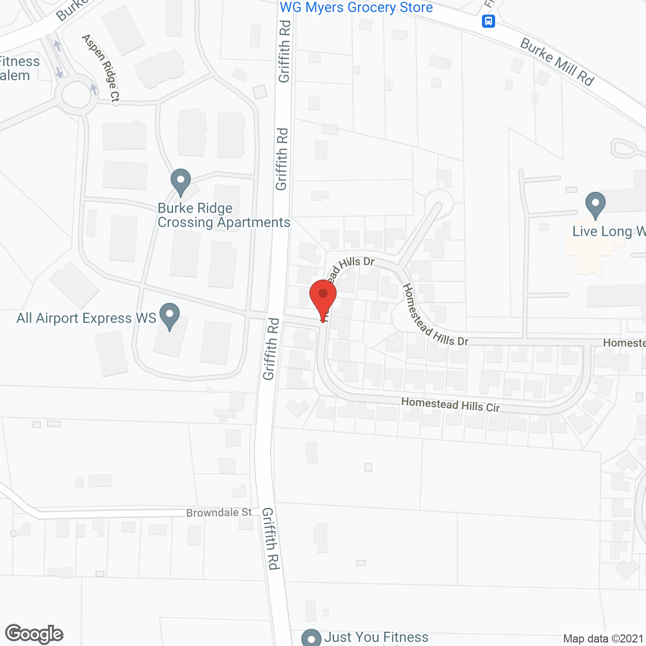 Homestead Hills in google map
