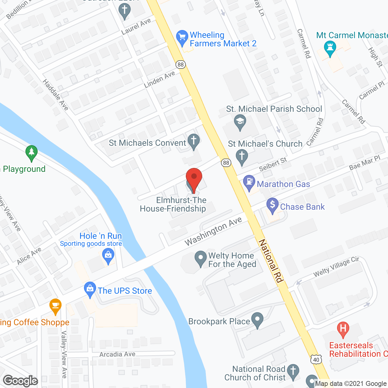 Elmhurst in google map