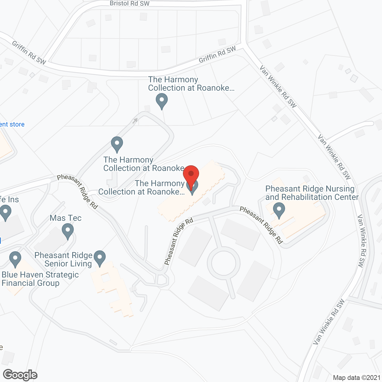 The Harmony Collection at Roanoke - Independent Living in google map