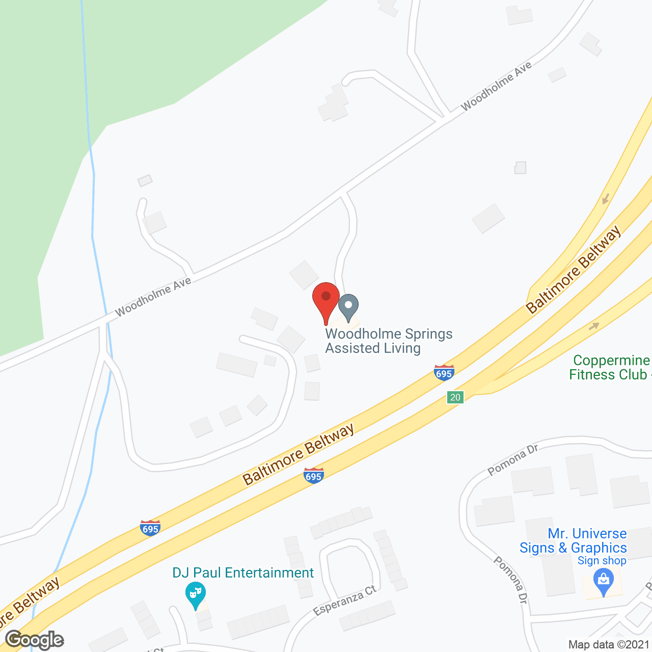 Woodholme Springs in google map