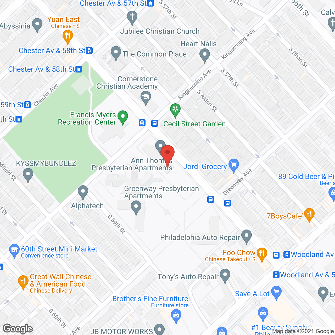 58th & Greenway Presbyterian in google map